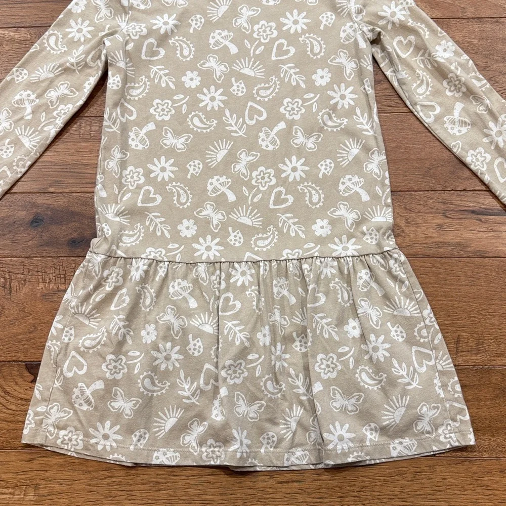 Carters Kids Boho Icon Print Ruffle Hem Long-Sleeve Dress - Size 10/10A